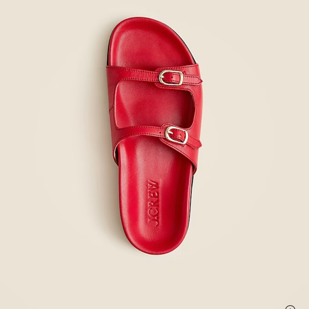 J Crew Red Sandals with Adjustable Straps